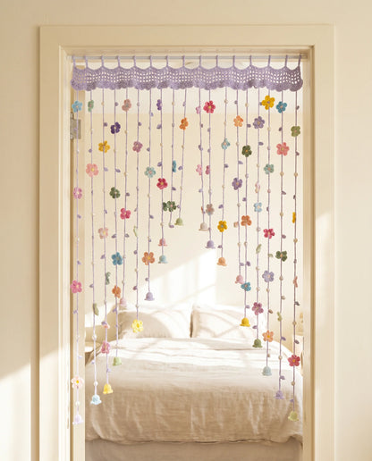 Handmade Crochet Flower Curtains