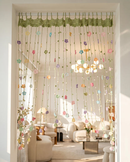 Handmade Crochet Flower Curtains